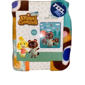 Nintendo Animal Crossing Throw Blanket 40” x 50” – Tom Nook, Timmy & Tommy Silky